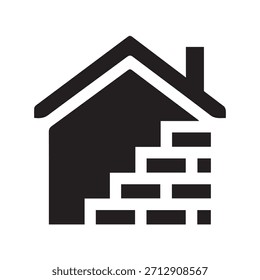 Ilustración Vector gráfico del icono de construcción de la casa