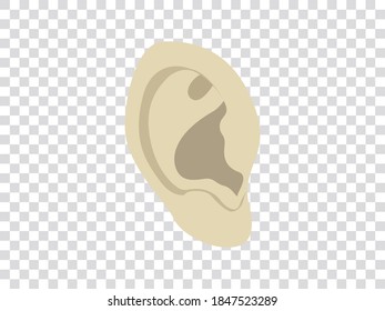 illustration vector graphic of human ear isolated on transparent background. Stock vector illustration eps10. 
