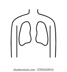 Ilustración Vector gráfico de pulmones humanos Anatomía Outline