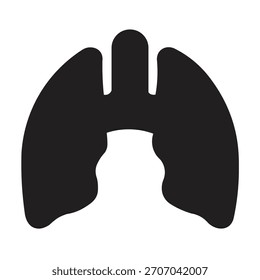 Ilustración Vector gráfico de pulmones humanos Silueta Vector Icon Glyph