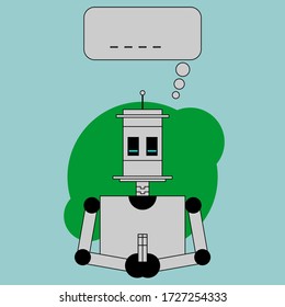 Gráfico vectorial de ilustración de Robot Humano haciendo meditación. Bueno para la creatividad, digital, tecnológica, artificial inteligente, internet, etc.
