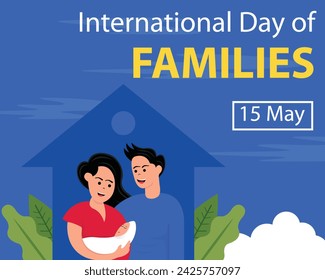 illustration vector graphic of A husband and wife are caring for their baby at home, perfect for international day, international day of families, celebrate, greeting card, etc.