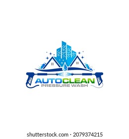 Illustration vector graphic of hydro pressure power wash logo design template  