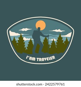 Illustration vector graphic of I'AM TRAVELER for apparel design merchandise, such as logos on product packaging