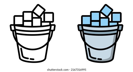 Illustration Vector Graphic of ice bucket, drink, ice cubes icon