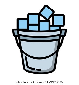 Illustration Vector Graphic of ice bucket, drink, ice cubes icon