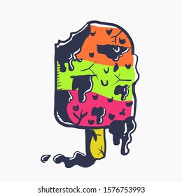 illustration vector graphic of ice cream good for print on a shirt