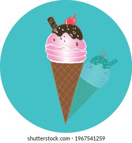 Illustration Vector Graphic Of Ice Cream.
Fit For Book Illustration, Clothes Screen Printing, Wallpaper, Logo, And Other Needs.