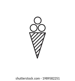 Illustration vector graphic of ice cream. ice crem logo.