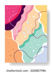 Illustration vector graphic of ice cream ocean abstract design with sweet colors. Suitable for wall canvas design, cover books, poster magazine design, decoration, etc.