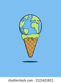Illustration vector graphic of Ice Cream Planet