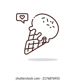 Illustration vector graphic of Ice Cream. Ice Cream line art style isolated on a white background. The illustration is suitable for book menus, banners, flyers, stickers, cards, etc.