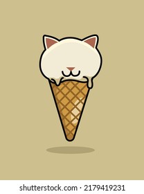 Illustration vector graphic of Ice Cream Kitten