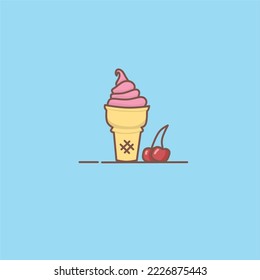 illustration vector graphic of ice cream perfect for food posters, food brand logos, food pamphlets, food advertisements and design decorations 