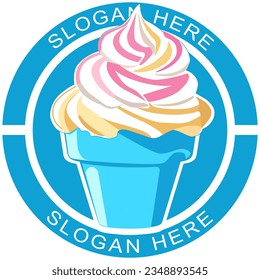 Gráfico vectorial de ilustración para el logotipo de helado para su proyecto de negocio. 