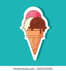 illustration vector graphic of ice cream sticker