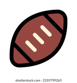 Icono gráfico vector de ilustración del fútbol americano. Icono de estilo de línea relleno. Icono Temático Deportivo. Ilustración vectorial aislada en fondo blanco. Perfecto para el diseño de sitios web o aplicaciones.