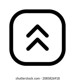 Illustration, Vektorgrafik Symbol von Up Arrow 3. Umrisssymbol. Vektorgrafik einzeln auf weißem Hintergrund. Perfekt für Website- oder Anwendungsdesign.