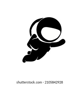 Illustration vector graphic, icon, astronaut silhouette.  on a white background