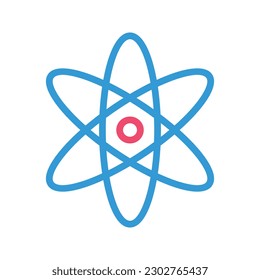 Illustration vector graphic icon of Atom. Flat Style Icon. Education Themed Icon. Vector illustration isolated on white background. Perfect for website or application design.