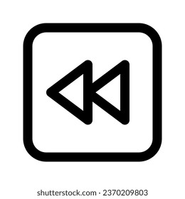 Illustration vector graphic icon of Backward. Outline Style Icon. Multimedia Themed Icon. Vector illustration isolated on white background. Perfect for website or application design.