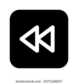 Illustration vector graphic icon of Backward Song. Solid Style Icon. Multimedia Themed Icon. Vector illustration isolated on white background. Perfect for website or application design.
