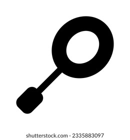 Illustration vector graphic icon of Badminton Racket. Solid Style Icon. Sport Themed Icon. Vector illustration isolated on white background. Perfect for website or application design.