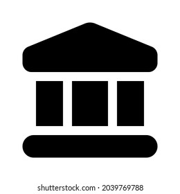 Illustration, Vektorgrafik Symbol des Banksymbol. Solid Style Symbol. Vektorgrafik einzeln auf weißem Hintergrund. Perfekt für Website- oder Anwendungsdesign.