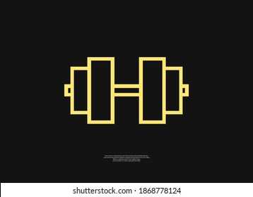 illustration vector graphic of icon BARBELL with style minimalist