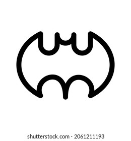 Illustration vector graphic icon of Bat. Outline Style Icon. Halloween Themed Icon. Vector illustration isolated on white background. Perfect for website or application design.