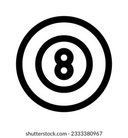 Illustration vector graphic icon of Billiard. Outline Style Icon. Sport Themed Icon. Vector illustration isolated on white background. Perfect for website or application design.