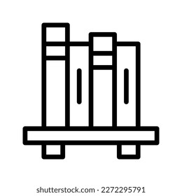 Icono gráfico vectorial de ilustración de la estantería de libros. Icono de estilo de línea. Ilustración vectorial aislada en fondo blanco. Perfecto para el diseño de sitios web o aplicaciones.