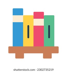 Illustration vector graphic icon of Book Shelf. Flat Style Icon. Education Themed Icon. Vector illustration isolated on white background. Perfect for website or application design.
