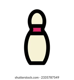 Illustration vector graphic icon of Bowling Pin. Filled Line Style Icon. Sport Themed Icon. Vector illustration isolated on white background. Perfect for website or application design.