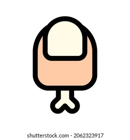 Icono gráfico vectorial de ilustración del Dedo roto. Icono de estilo de línea relleno. Icono Temático De Halloween. Ilustración vectorial aislada en fondo blanco. Perfecto para el diseño de sitios web o aplicaciones.