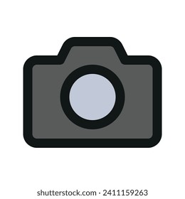 Illustration vector graphic icon of Camera. Filled Line Style Icon. Computer And Device Themed Icon. Vector illustration isolated on white background. Perfect for website or application design.