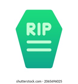 Illustration vector graphic icon of Coffin. Gradient Style Icon. Halloween Themed Icon. Vector illustration isolated on white background. Perfect for website or application design.