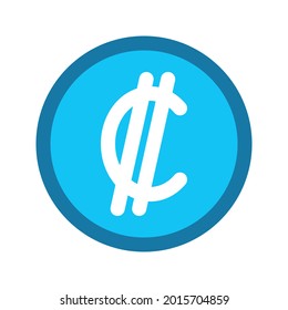 Illustration vector graphic icon of Costa Rica Colon currency. Filled line style icon. Vector illustration isolated on white background. Perfect for website or application design.