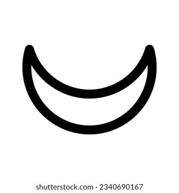 Illustration vector graphic icon of Crescent. Outline Style Icon. Shape Themed Icon. Vector illustration isolated on white background. Perfect for website or application design.