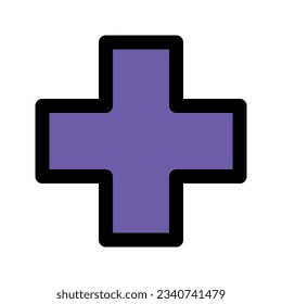 Illustration vector graphic icon of Cross. Filled Line Style Icon. Shape Themed Icon. Vector illustration isolated on white background. Perfect for website or application design.