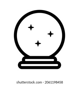Icono gráfico vectorial de ilustración de Crystal Ball. Icono de estilo de esquema. Icono Temático De Halloween. Ilustración vectorial aislada en fondo blanco. Perfecto para el diseño de sitios web o aplicaciones.