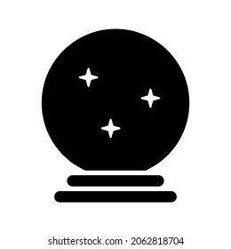 Illustration vector graphic icon of Crystal Ball. Solid Style Icon. Halloween Themed Icon. Vector illustration isolated on white background. Perfect for website or application design.