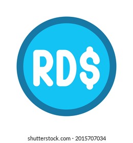 Illustration vector graphic icon of Dominican Republic Peso currency. Filled line style icon. Vector illustration isolated on white background. Perfect for website or application design.