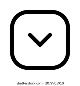 Illustration vector graphic icon of Down Arrow 1. Outline Style Icon. Vector illustration isolated on white background. Perfect for website or application design.