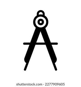 Icono gráfico vectorial de ilustración de la brújula de dibujo. Icono de estilo sólido. Icono Temático De Educación. Ilustración vectorial aislada en fondo blanco. Perfecto para el diseño de sitios web o aplicaciones.