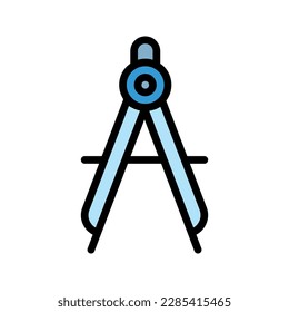 Icono gráfico vectorial de ilustración de la brújula de dibujo. Icono de estilo de línea relleno. Icono Temático De Educación. Ilustración vectorial aislada en fondo blanco. Perfecto para el diseño de sitios web o aplicaciones.