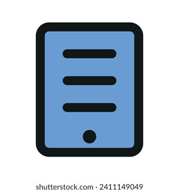 Illustration vector graphic icon of Ebook Reader. Filled Line Style Icon. Computer And Device Themed Icon. Vector illustration isolated on white background. Perfect for website or application design.