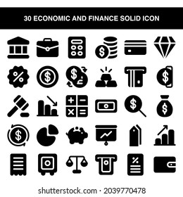 Icono gráfico vectorial de ilustración de Economic and Finance. Icono de estilo sólido. Ilustración vectorial aislada en fondo blanco. Perfecto para el diseño de sitios web o aplicaciones.