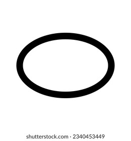 Icono gráfico vectorial de ilustración de Ellipse. Icono de estilo de esquema. Icono de tema de forma. Ilustración vectorial aislada en fondo blanco. Perfecto para el diseño de sitios web o aplicaciones.