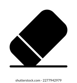 Illustration vector graphic icon of Eraser. Solid Style Icon. Education Themed Icon. Vector illustration isolated on white background. Perfect for website or application design.
